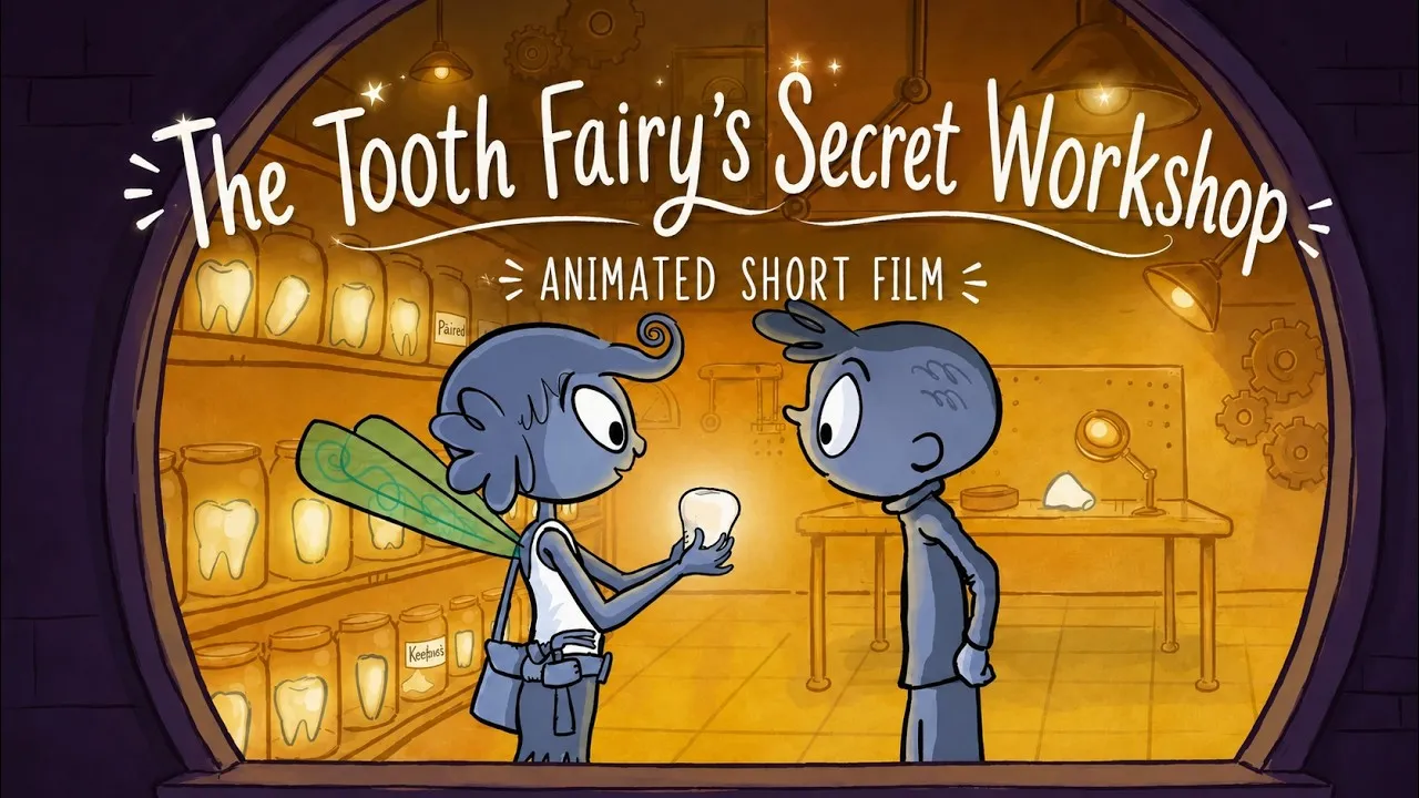 Still from The Tooth Fairy's Secret Workshop — CeCe the Tooth Fairy in her workshop